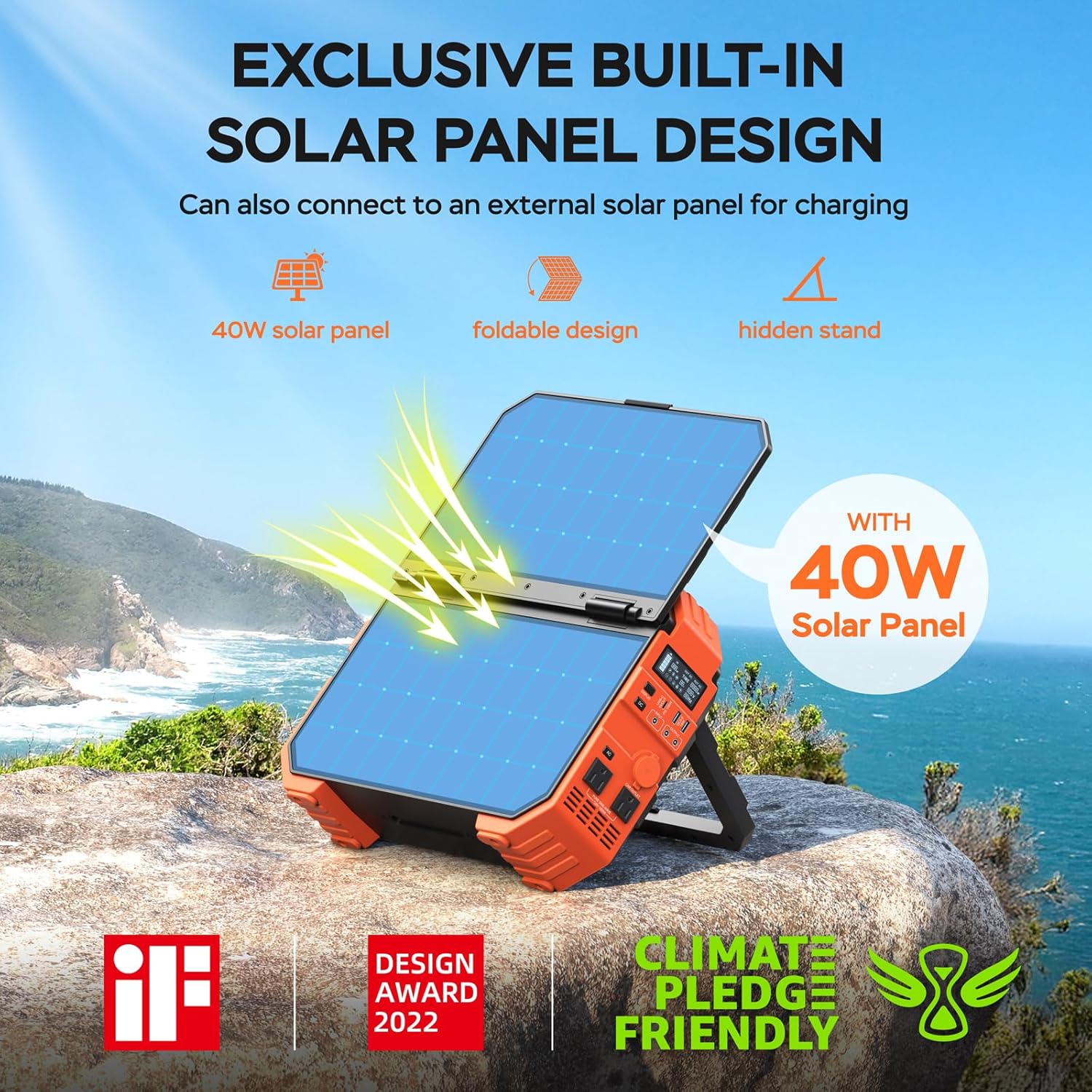 💥 Special Offers⚡BLAVOR Portable Power Station 1600W (Peak 3200W), Built-in Solar Panel, 1024Wh LiFePO4 Battery, 100W USB-C Fast Charge, Solar Generator for Home Backup, Camping, Power Outages & RV