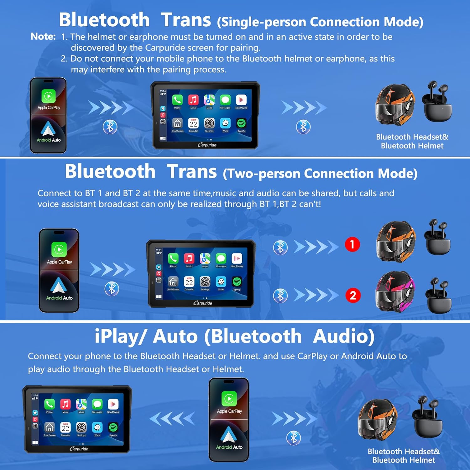 🔥Final Moments🔥CARPURIDE W702BS for Motorcycle CarPlay & Android Auto