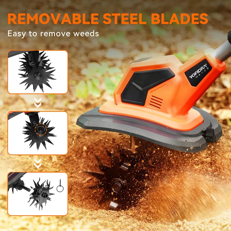 💥Today Only⚡Cordless Brushless Garden Tiller – Fits Makita 18V Batteries