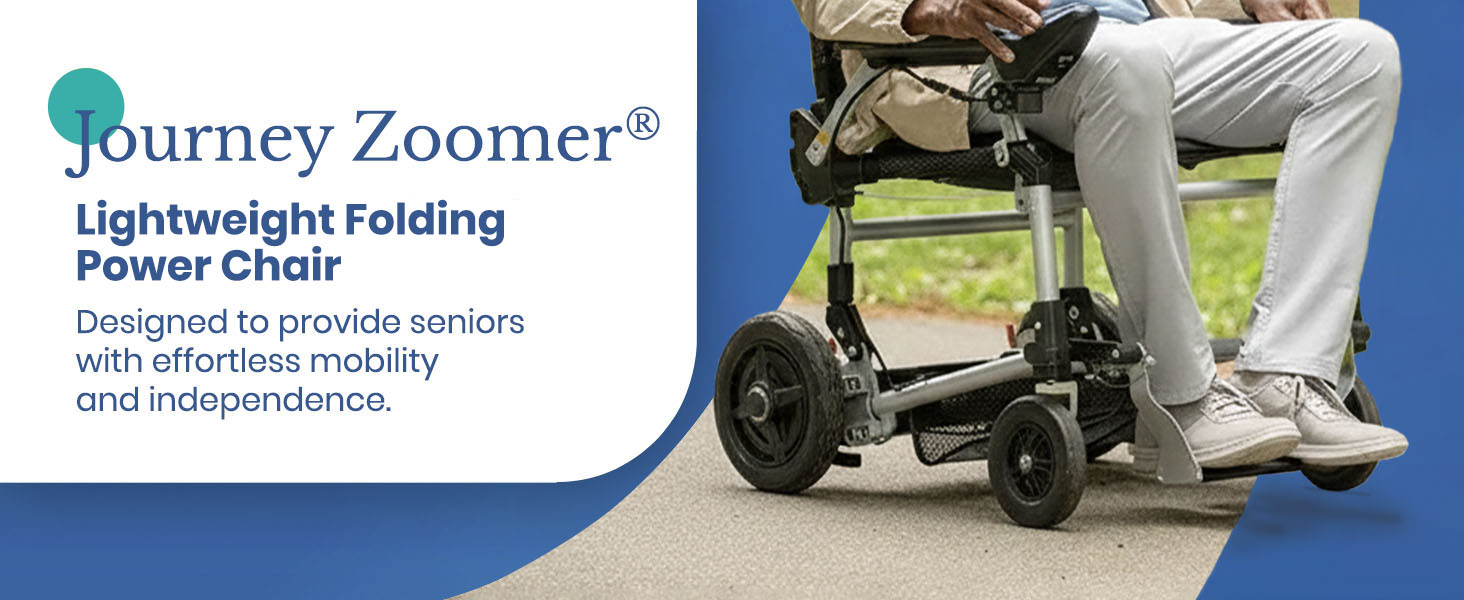 Journey Zoomer Electric Power Chair, Foldable Powered Wheelchair, TSA-Compliant