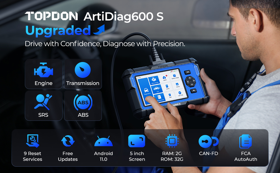 TOPDON ArtiDiag600S Upgraded OBD2 Scanner 2
