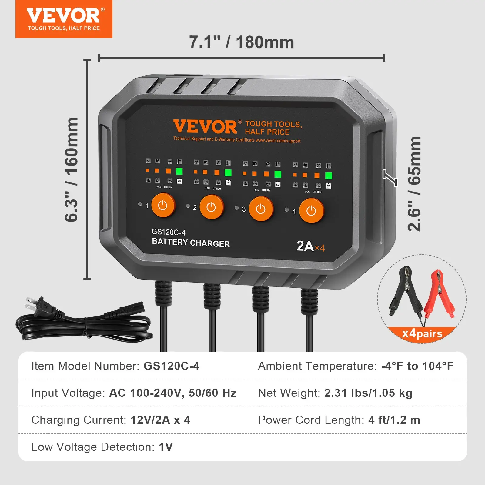 【BIG SALE】Smart Battery Charger, Summervibes, Various specifications, Lithium LiFePO4 Lead-Acid (AGM / Gel / SLA) Car Battery Charger with LCD Display, Trickle Charger Maintainer Desulfator for Boat Motorcycle Lawn Mower Deep Cycle