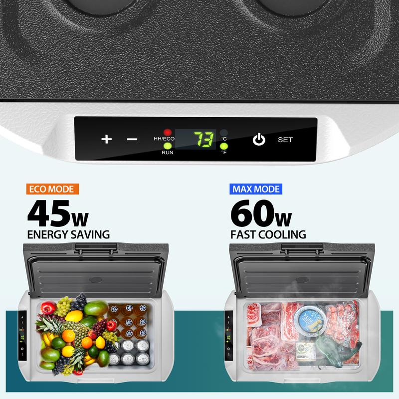 Euhomy 22QT 12V Portable Car Refrigerator with Digital Control & Cup Holders