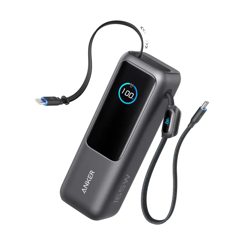 【PRICE SLASH】 Portable Laptop Power Bank with Built-In Cables, 25,000mAh High-Capacity Battery, Fast Charging for 4 Devices, Ideal for Office and Trips, Compatible with iPhone 17/16, MacBook, Galaxy, and More