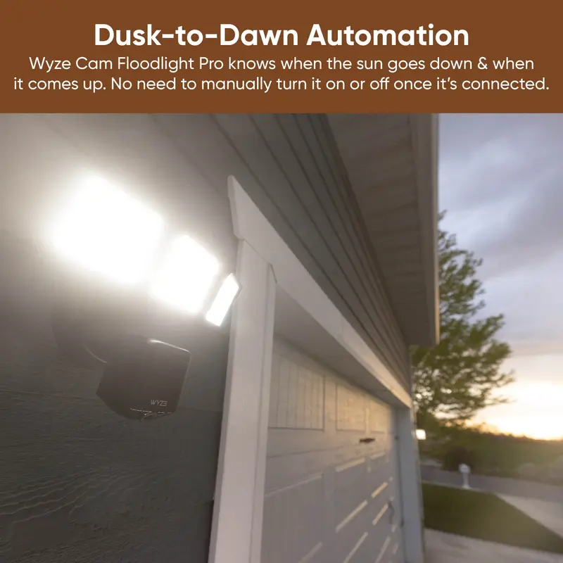 【Price Slash】Cam Floodlight Pro — Hard-Wired 2K HD Outdoor Smart Security Camera, Adjustable 3000 Lumen LEDs, Color Night Vision, 180º View, Motion Detection