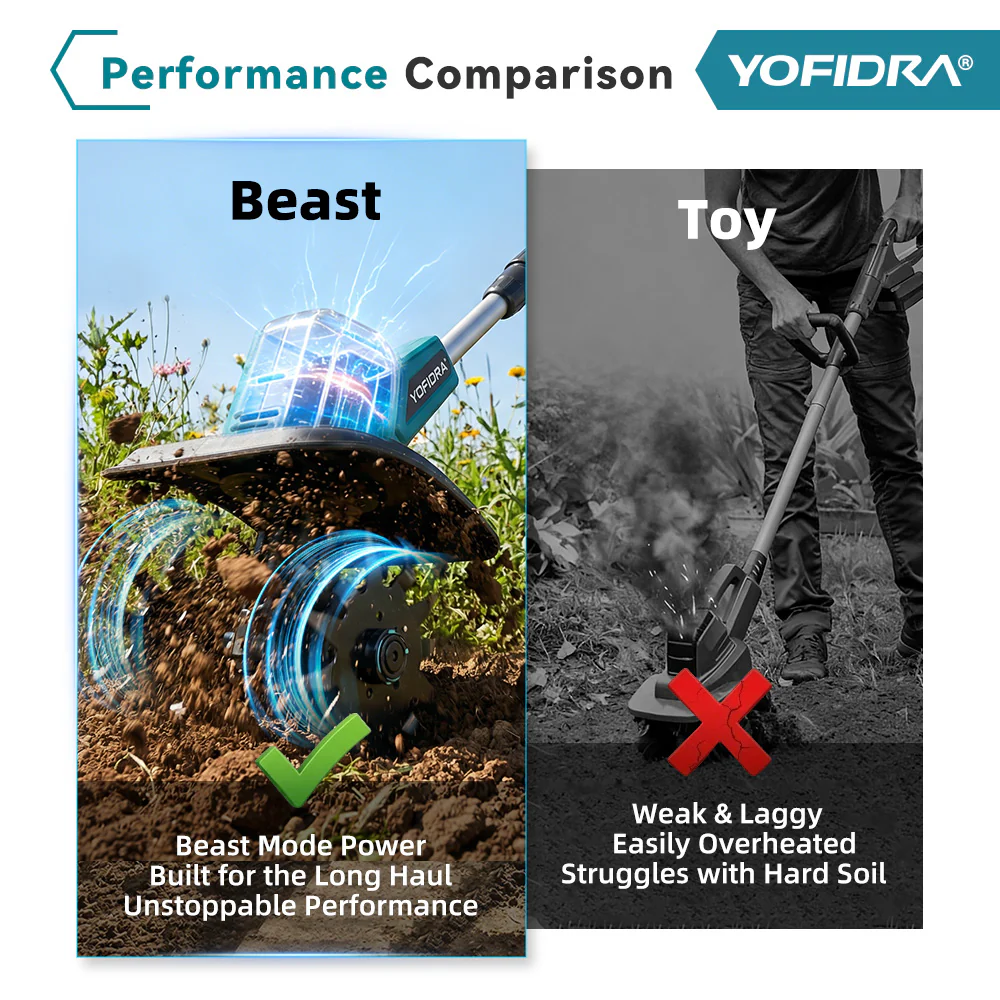 💥Today Only⚡Cordless Brushless Garden Tiller – Fits Makita 18V Batteries