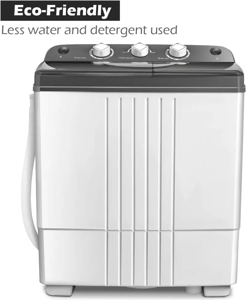 【New Release】Portable Washing Machine, 20Lbs (12Lbs Washing and 8Lbs Spinning) Twin Tub Washing Machine w/Drain Pump, Semi Automatic Compact Washer & Sipnner, Portable Washer Dryer Combo for Apartments Dorms RV Camping