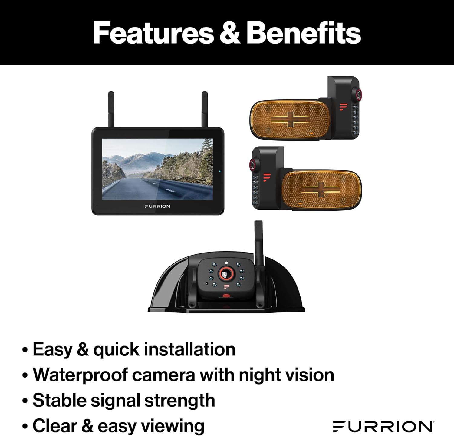 Furrion Magnetic Wireless Solar Backup Camera (with 7-inch IPS Touchscreen)