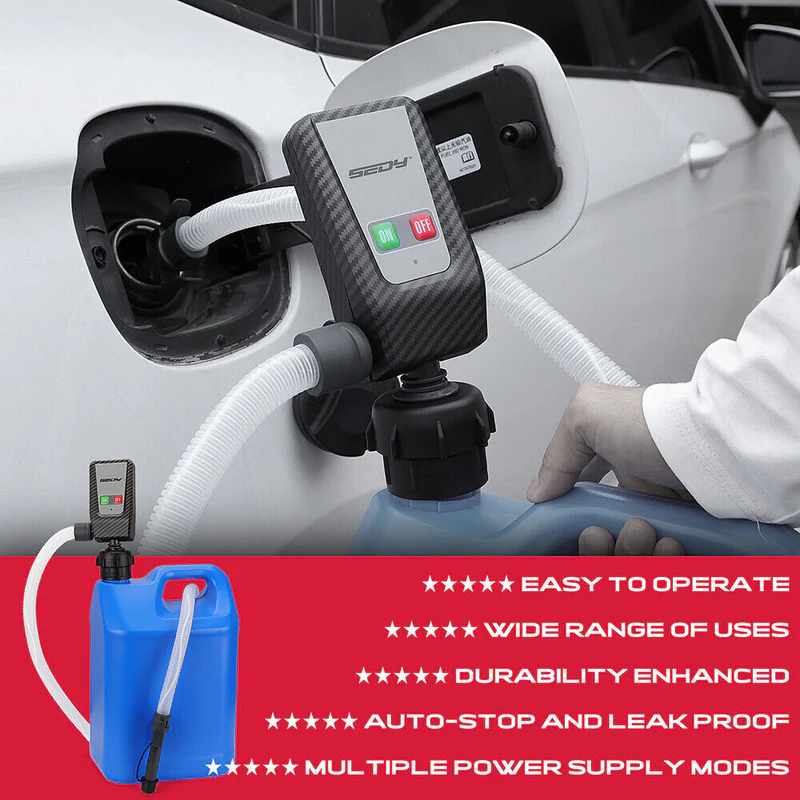 【BIG SALE】Portable Fuel Transfer Pump - Battery Powered with Multiple Adapters