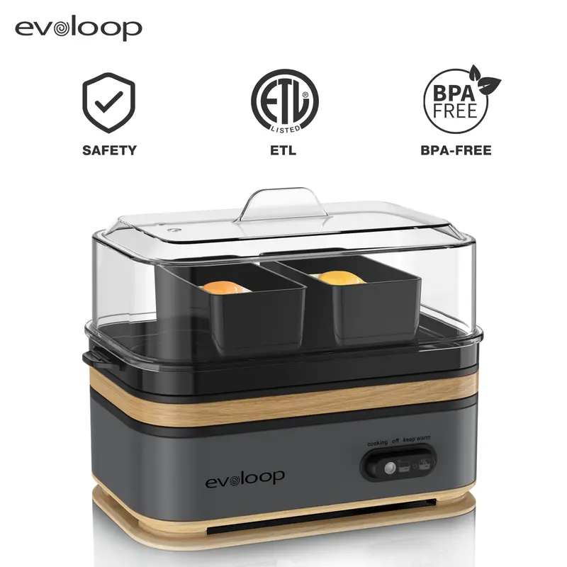 【BIG SALE】EVOLOOP Rapid Egg Cooker 6 Egg Capacity BPA free Electric Egg Cooker for Hard Boiled Eggs, Poached Eggs, Scrambled Eggs, or Omelets，Easy and Convenient Way to Prepare Delicious Eggs ,outdoor gear Kitchen Appliances