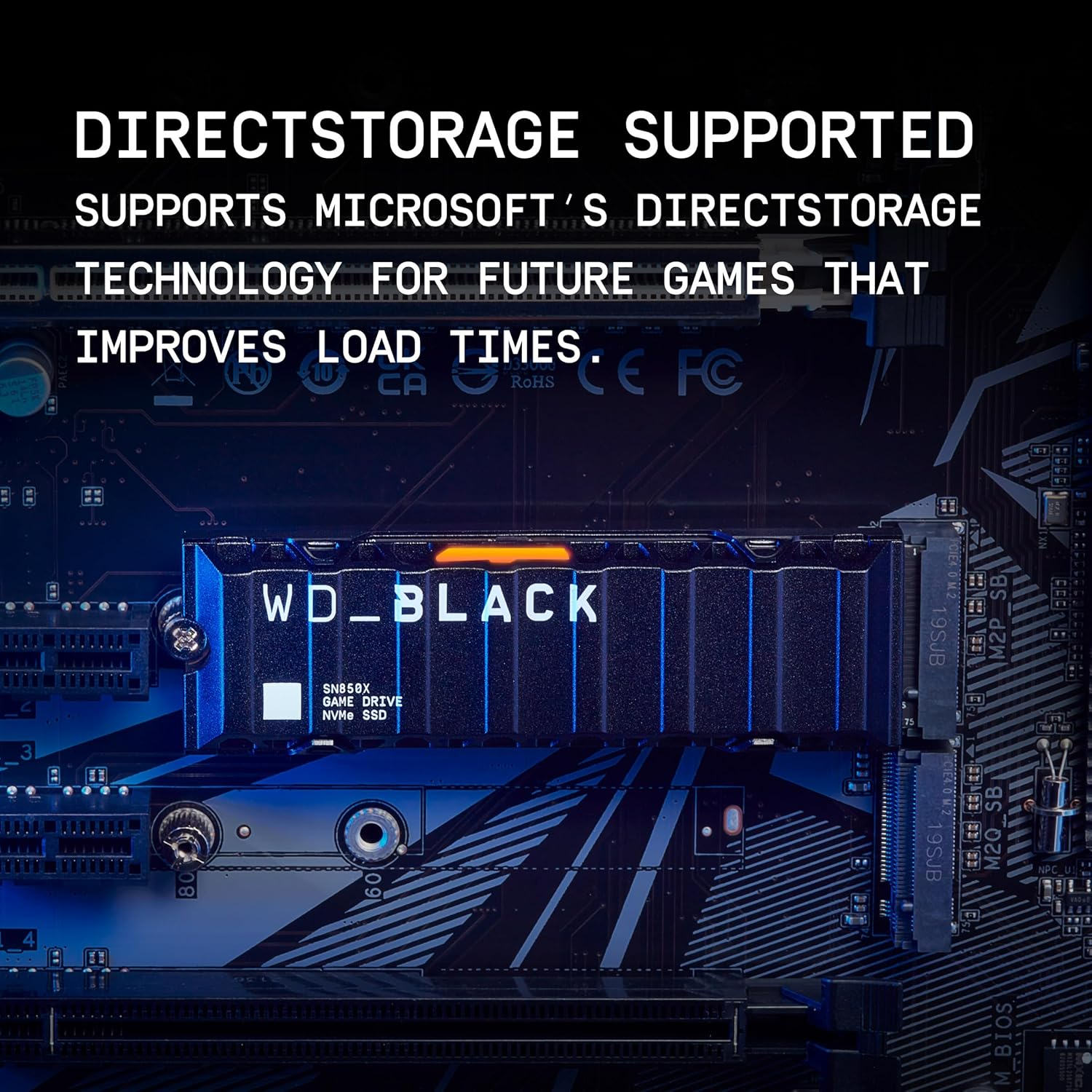 [PS5 Ready] WD_BLACK SN850X 2TB PCIe Gen4 NVMe M.2 SSD with Official Heatsink & RGB, Up to 7300MB/s Internal Gaming Drive (WDS200T2XHE)