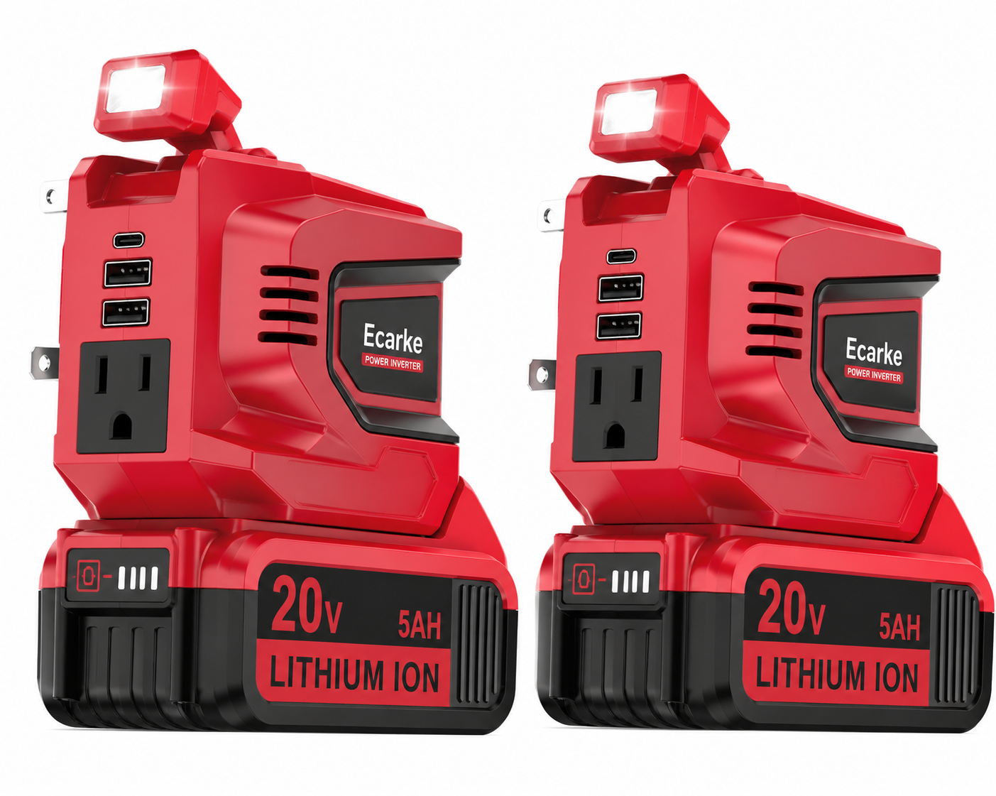 🔥HOT SALE！200W Power Inverter for Dewalt 20V Battery, Portable Power Station Generator with USB-C, AC Outlet & LED Light