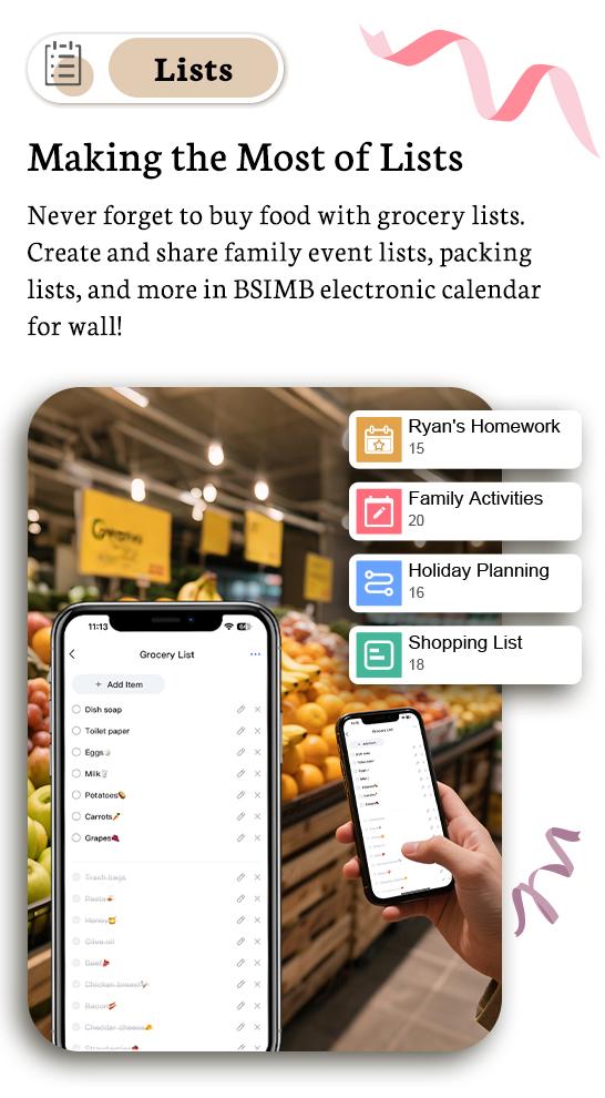 BSIMB 10.1 Inch Digital Calendar Chore Chart, Electronic Calendar Smart Family Planner 1080P FHD Touchscreen Interactive Display Wall & Desk Mount Seamless Scheduling White