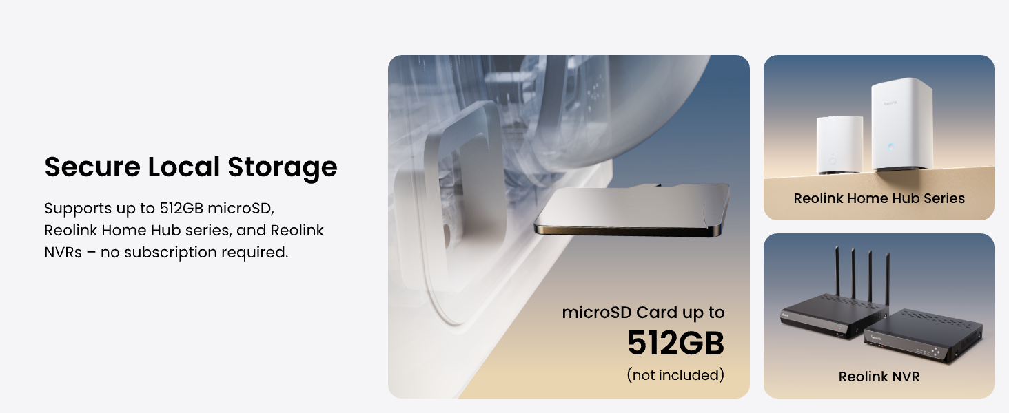 no cloud no privacy data leak local storage microsd card home hub nvr compatible