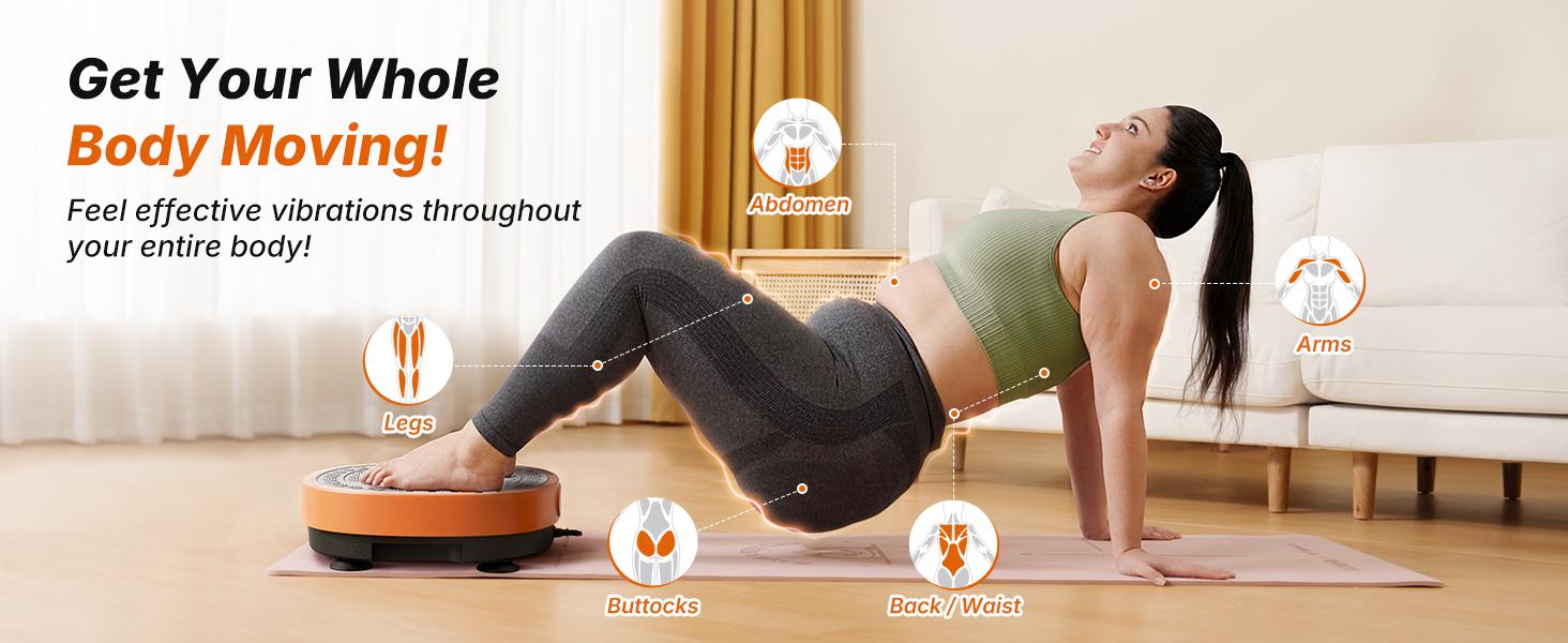 MERACH Round Vibration Plate,Whole Body Lymphatic Drainage Fitness Machine,330LBS Capacity with 9 Modes 99 Speed Levels,Portable Quiet Design for Home Gym Daily Fitness Gifting