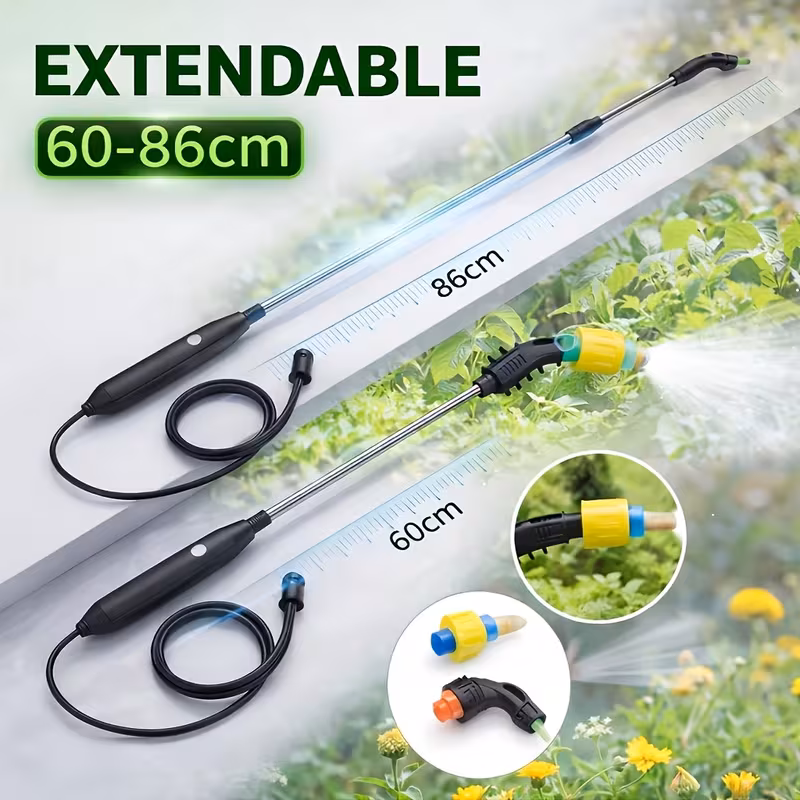 long tube nozzle sprayer 3 mode multifunction garden hose wand lightweight aluminum watering wand suitable for home gardens yard watering vehicle cleaning made of abs material comfortable grip light and portable 2800mah battery Product details 2