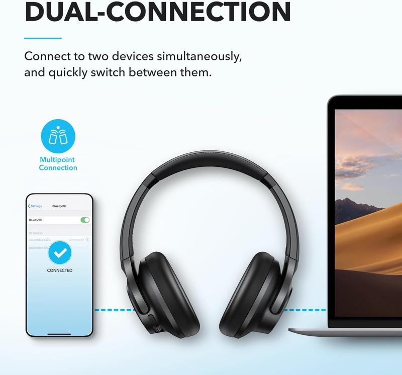 🔥LIMITED TIME SALE！Soundcore Q20i Bluetooth Headphones with Hybrid ANC 🤫Wireless Foldable Travel Over-Ear Headset ✈️