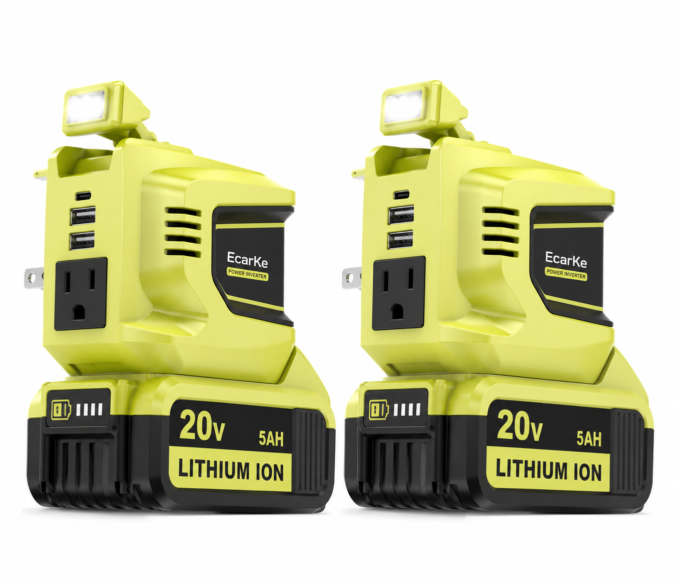 🔥HOT SALE！200W Power Inverter for Dewalt 20V Battery, Portable Power Station Generator with USB-C, AC Outlet & LED Light