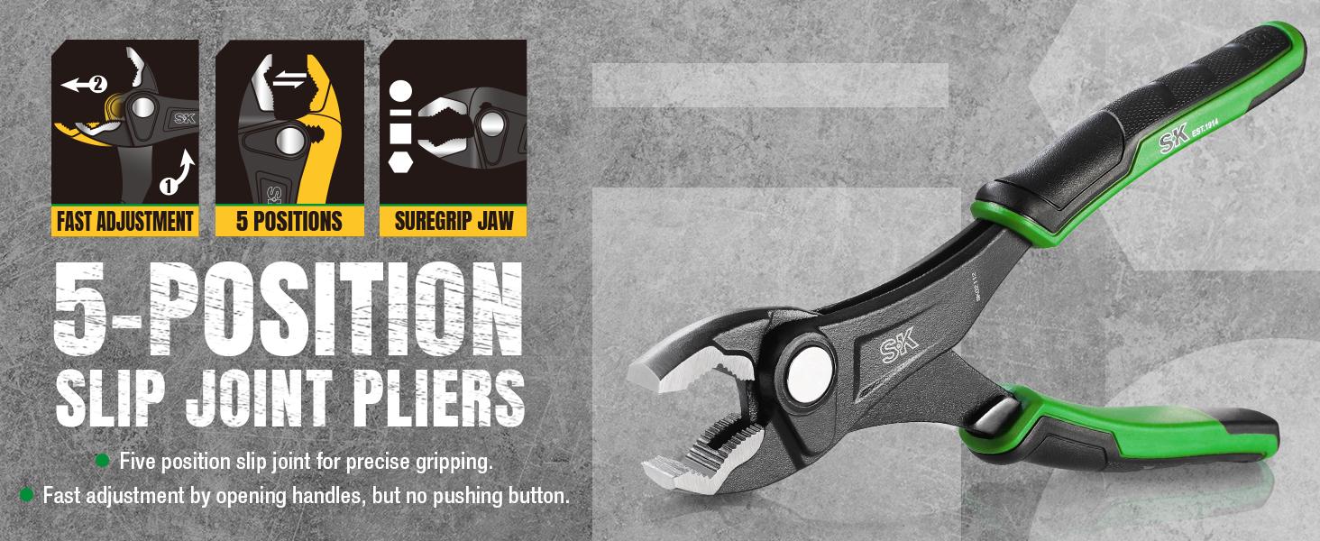 #backtoschool SK 5-Pack Pliers Set, 8" Adjustable Joint Plier, 8", 10" and 12" Quick Adjust V-Jaw Groove Joint Pliers, 10" Plier Wrench, Premium CR-V Construction, with EVA Foam Tool Organizer #backtoschool SK 5-Pack Pliers Set, 8" Adjustable Joint Plier, 8", 10" and 12" Quick Adjust V-Jaw Groove Joint Pliers, 10" Plier Wrench, Premium CR-V Construction, with EVA Foam Tool Organizer