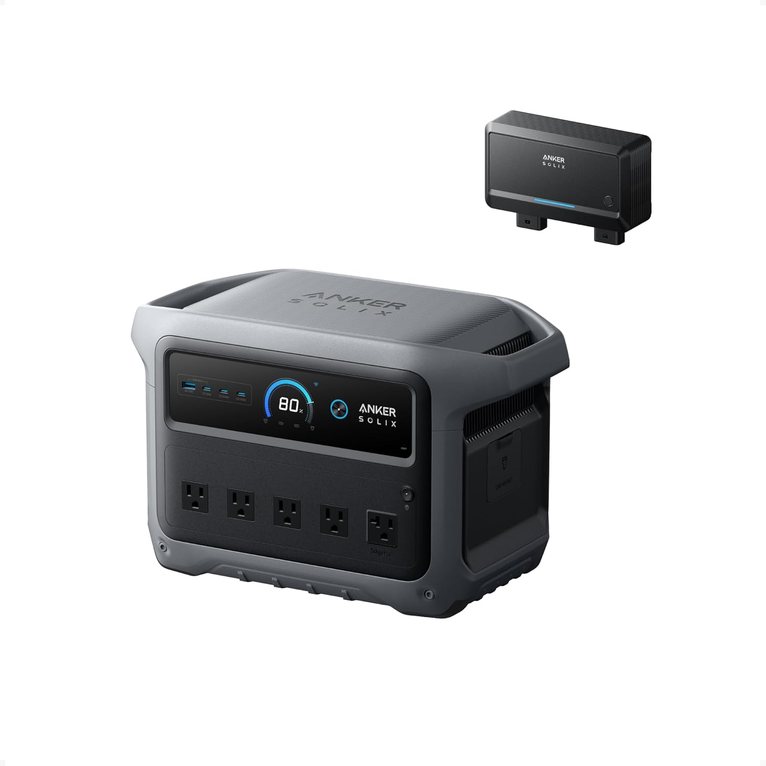 Anker 2000W Solar Generator, Fast Charging LiFePO4 Portable Power Station for Home Backup & Camping