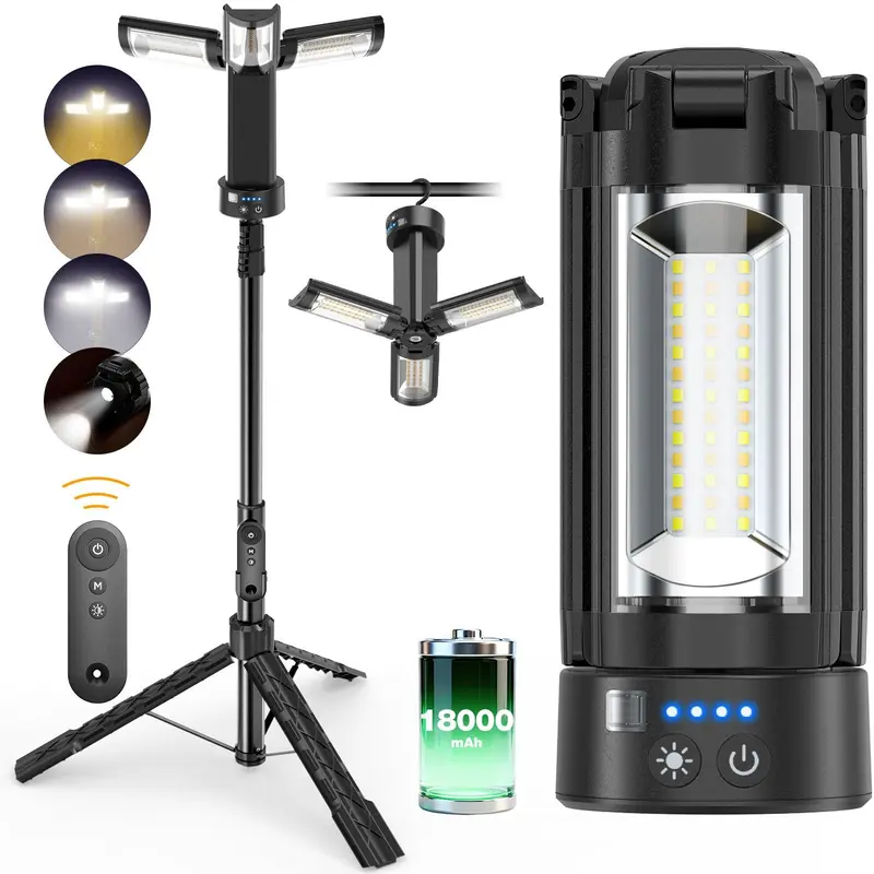 【PRICE SLASH】OGERY 10000/18000mAh Camping Light with Remote Control & Power Bank - Rechargeable 2200 Lumens Dimmable Work Light, Emergency Light & Detachable Tripod (1.75-6.5 Ft) for Outdoor, Hiking, Home & Emergency #Summervibes