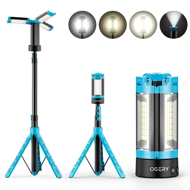【PRICE SLASH】OGERY 10000/18000mAh Camping Light with Remote Control & Power Bank - Rechargeable 2200 Lumens Dimmable Work Light, Emergency Light & Detachable Tripod (1.75-6.5 Ft) for Outdoor, Hiking, Home & Emergency #Summervibes
