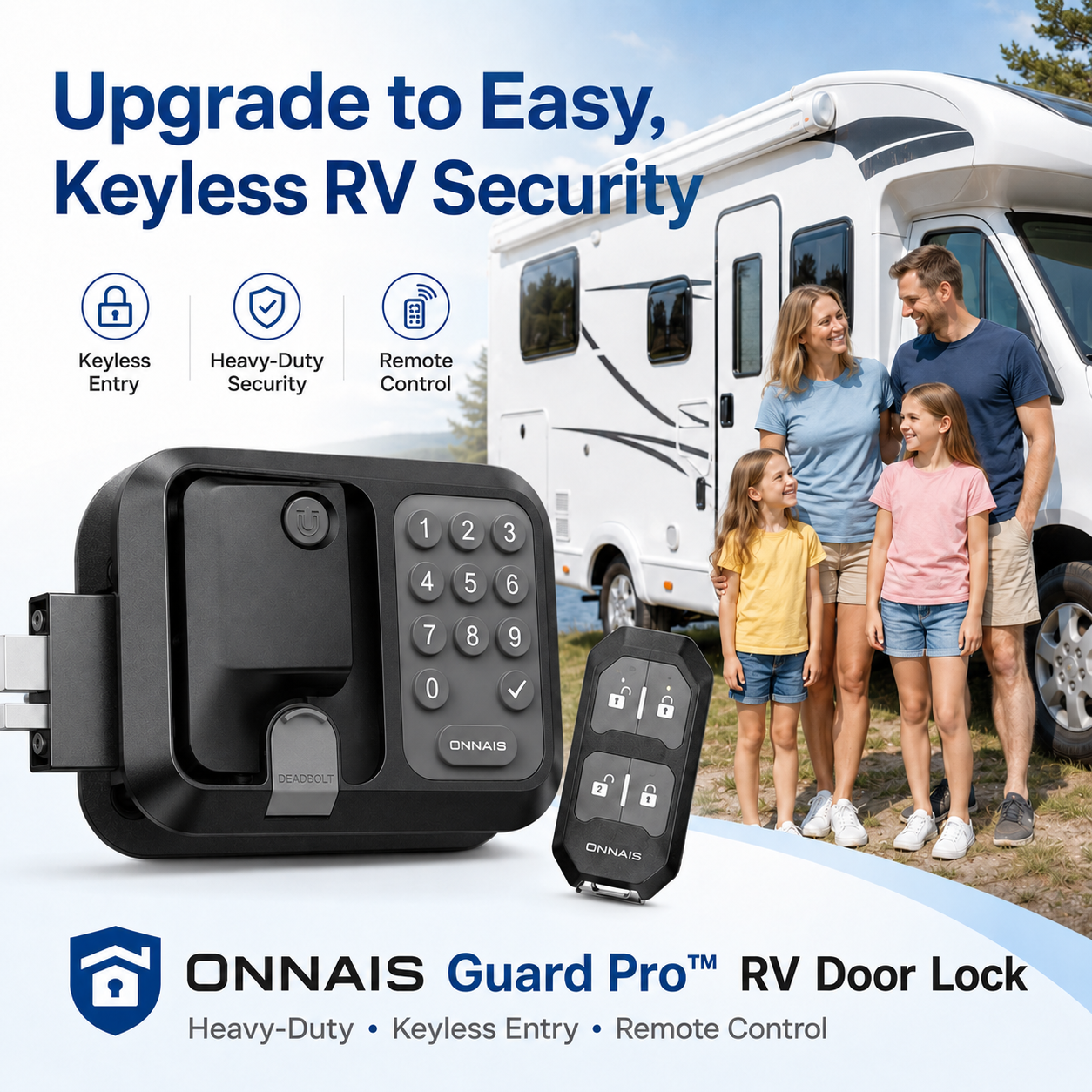 🔥 HOT DEAL🔐🚐ONNAIS Guard Pro RV Door Lock — Heavy-Duty Security with Fob & Keypad