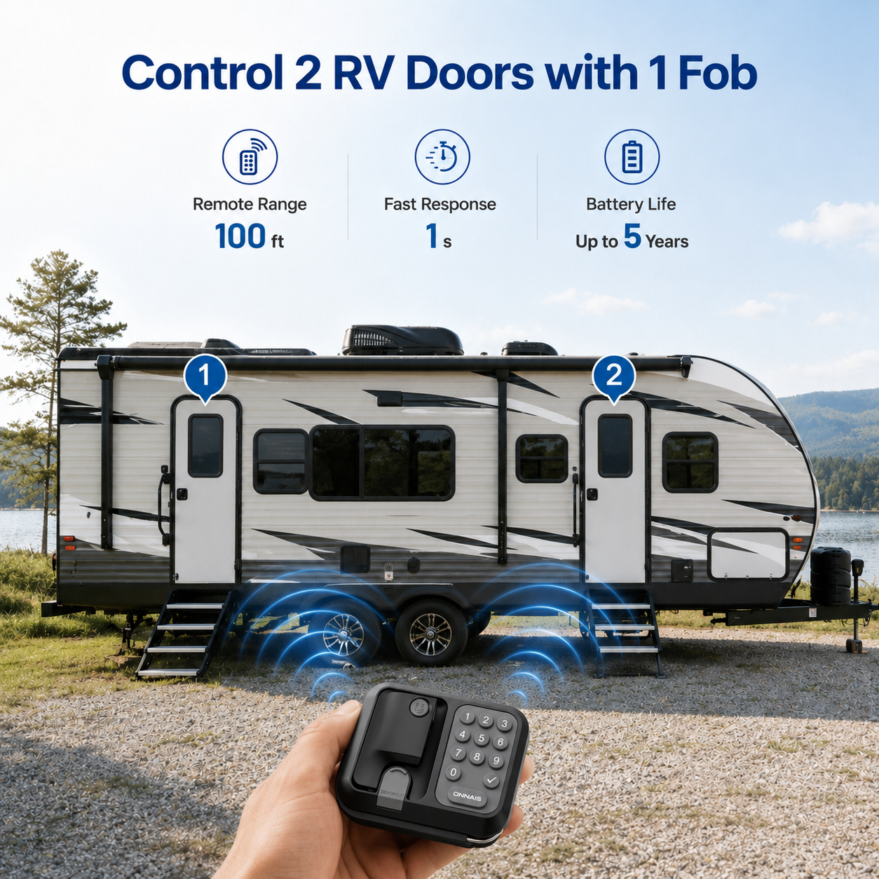 🔥 HOT DEAL🔐🚐ONNAIS Guard Pro RV Door Lock — Heavy-Duty Security with Fob & Keypad