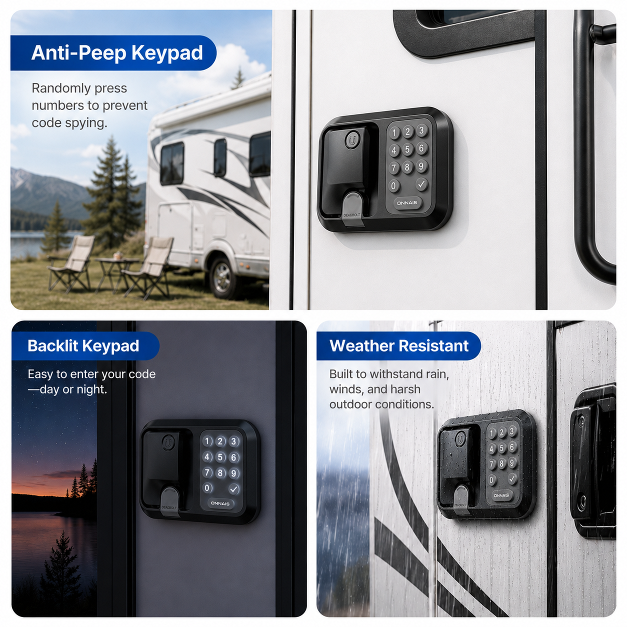🔥 HOT DEAL🔐🚐ONNAIS Guard Pro RV Door Lock — Heavy-Duty Security with Fob & Keypad