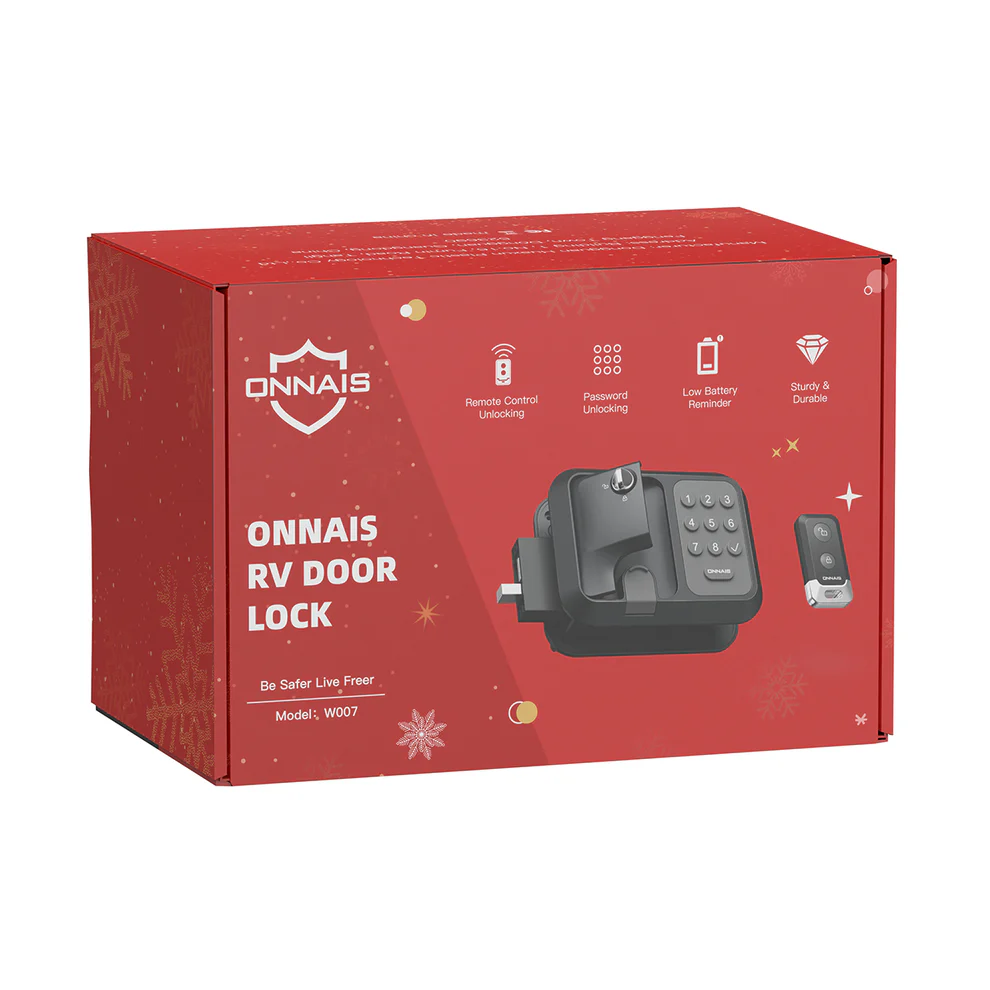 🔥FINAL HOURS🔥ONNAIS Full Metal RV Keyless Entry Door Lock with Password & Remote, Fits Most Trailers and 5th Wheels, Ideal Gifts for RV Owners