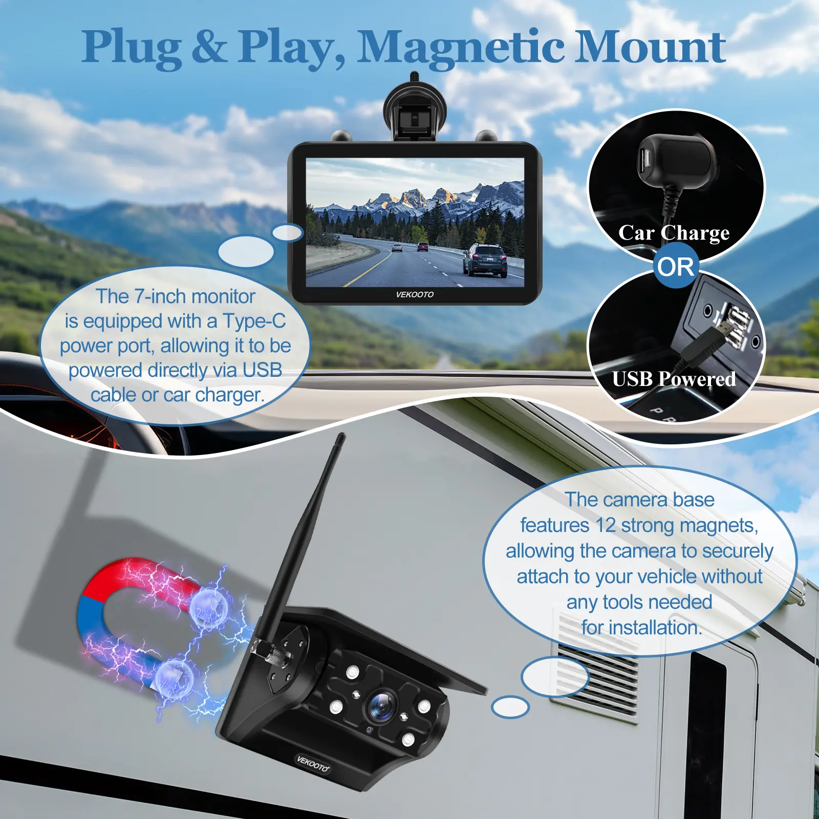 💥Flash Sale💥Magnetic Wireless Backup Camera