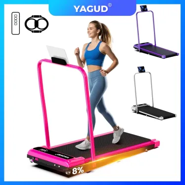 Yagud 3-in-1 Adjustable-Incline Under-Desk Treadmill: A walking treadmill featuring a detachable desk surface and adjustable height to suit various needs; supports up to 300 lbs and boasts a compact, foldable design—an ideal choice for working from home.