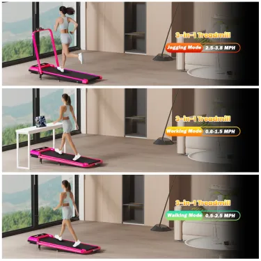 Yagud 3-in-1 Adjustable-Incline Under-Desk Treadmill: A walking treadmill featuring a detachable desk surface and adjustable height to suit various needs; supports up to 300 lbs and boasts a compact, foldable design—an ideal choice for working from home.