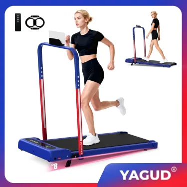 Yagud 3-in-1 Adjustable-Incline Under-Desk Treadmill: A walking treadmill featuring a detachable desk surface and adjustable height to suit various needs; supports up to 300 lbs and boasts a compact, foldable design—an ideal choice for working from home.