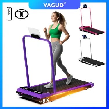Yagud 3-in-1 Adjustable-Incline Under-Desk Treadmill: A walking treadmill featuring a detachable desk surface and adjustable height to suit various needs; supports up to 300 lbs and boasts a compact, foldable design—an ideal choice for working from home.
