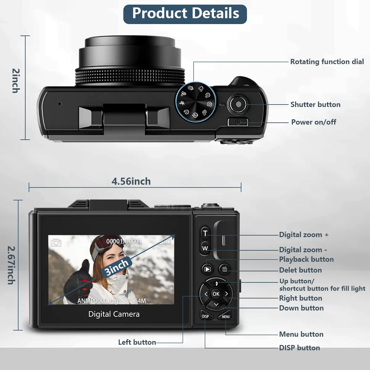🔥Clearance Sale: Last Day! 🔥4K Digital Camera (Includes 32GB Micro SD Card and 2 Batteries)
