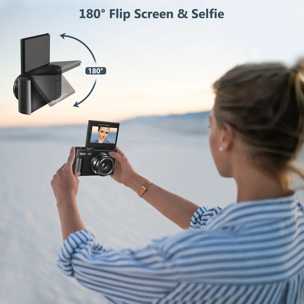 🔥Clearance Sale: Last Day! 🔥4K Digital Camera (Includes 32GB Micro SD Card and 2 Batteries)