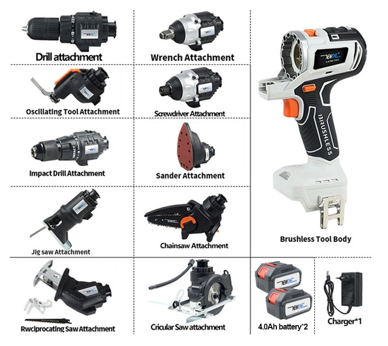 Pandahardware 18V Cordless 10 in 1 Multifunctional Power ToolKit