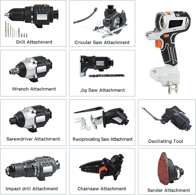 Pandahardware 18V Cordless 10 in 1 Multifunctional Power ToolKit