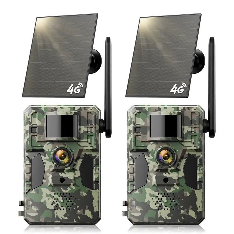 4G LTE Solar Game Camera – 2K Live Video, No Power Cord Required,Remote APPControlled, WaterProof, Motion Activated, NightVision, 4G Data Cellular Card Included 