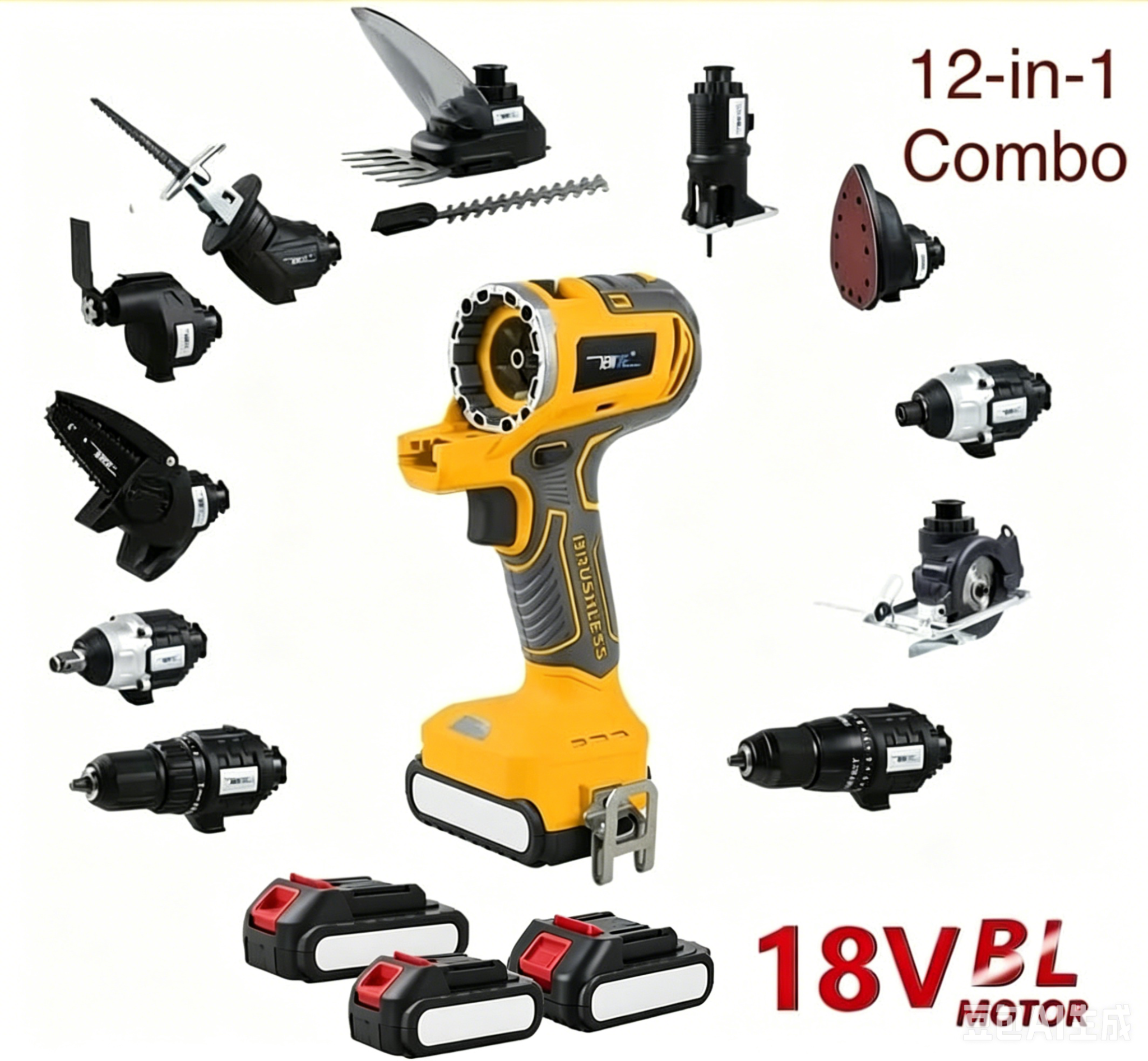 Pandahardware 18V Cordless 10 in 1 Multifunctional Power ToolKit