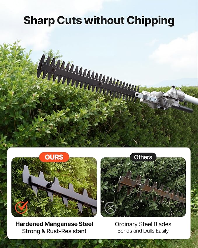VEVOR 6-in-1 Multi-Functional Trimming Tools with Gas Hedge Trimmer, Summervibes,Summervibes, Weed Eater, String Trimmer, Brush Cutter, Edger & Pole Saw Chainsaw Pruner Whacker Shoulder