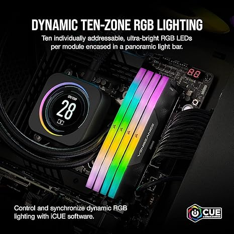 🏆Flash Sale⚡🎮CORSAIR Vengeance RGB DDR5 RAM 32GB Up to 6000MHz 