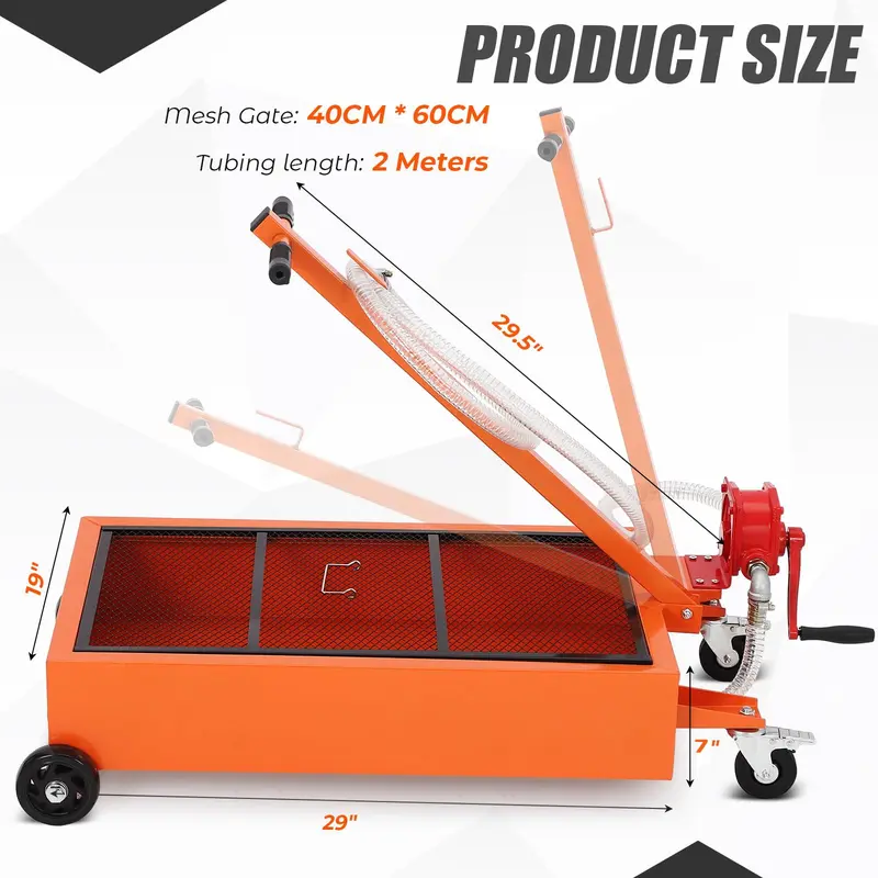 【GARVEE】Oil Drain Pan-20 Gallon and 15 Gallon Low Profile Options with Hand or Electric Pump, Includes 8ft Hose & Folding Handle, Perfect for Efficient Oil Draining in Cars, SUVs, and Trucks.