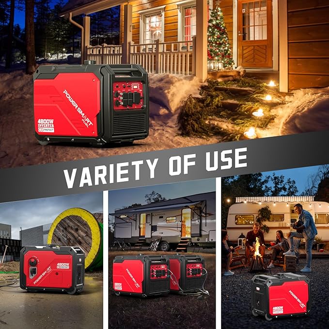 PowerSmart 2500 Watt Portable Inverter Generator, 79.8cc Gas Powered Engine with 5.5H Long Runtime