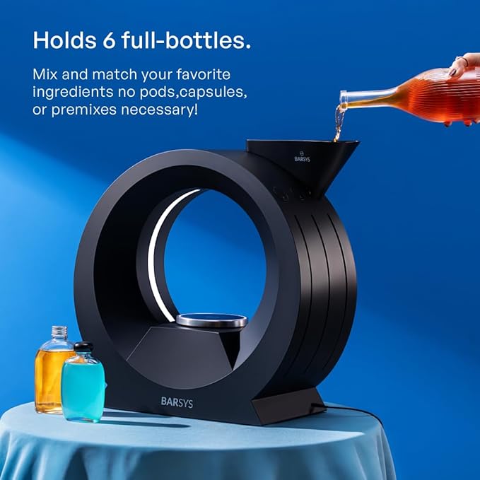 Home Bar Cocktail Drink Mixer, Margarita Cocktail Maker Machine, Cocktail and Mocktail Drink Maker, Easy to Use, App-Enabled Personalized Drinks