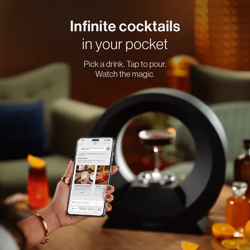 Home Bar Cocktail Drink Mixer, Margarita Cocktail Maker Machine, Cocktail and Mocktail Drink Maker, Easy to Use, App-Enabled Personalized Drinks