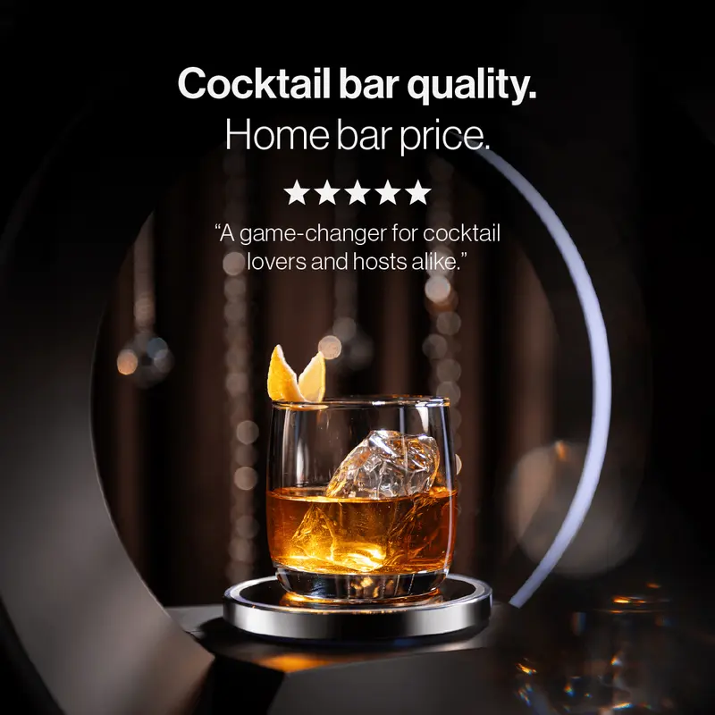 Home Bar Cocktail Drink Mixer, Margarita Cocktail Maker Machine, Cocktail and Mocktail Drink Maker, Easy to Use, App-Enabled Personalized Drinks