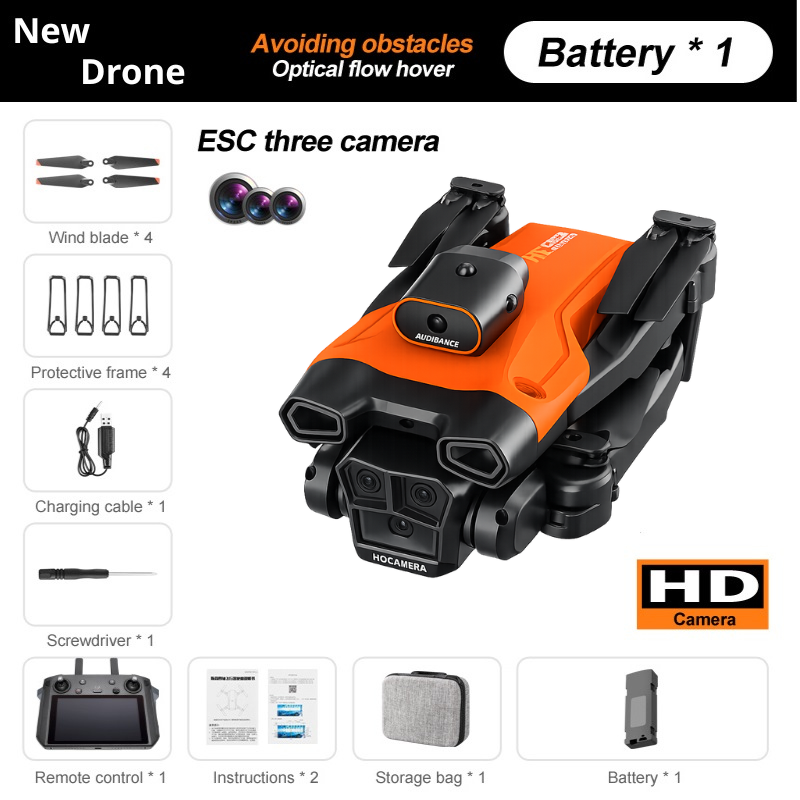 NEW - Drone with 4K Camera, 3 Cameras And 360° Obstacle Avoidance, Optical Flow Positioning, One-click Take Off/landing with Auto Return, Smart Follow Function, Waterproof!