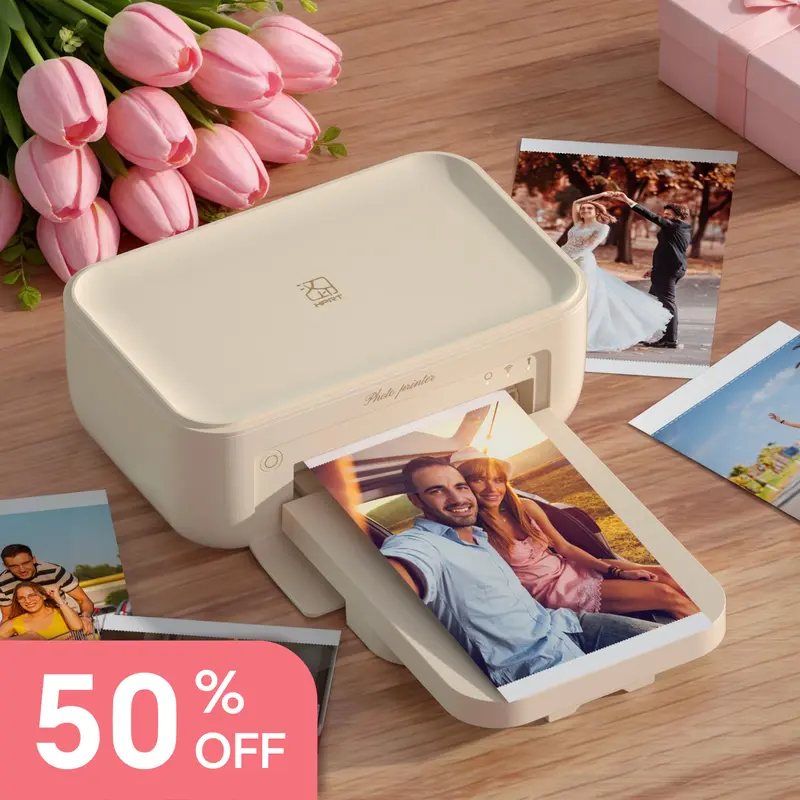 Hanin 4x6 Photo Printer, Includes 20 Sheets & 1 Ribbon, Portable Thermal Dye Sublimation Printer with AR Video Printing
